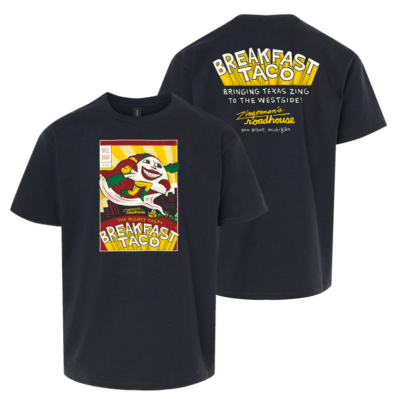 Youth Zingerman's Roadhouse Breakfast Taco Soft Style T-Shirt - Black