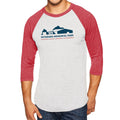 Veterans Memorial Park 3/4 Sleeve Baseball Raglan - Heather White / Vintage Red