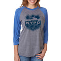 NYPD Triathlon Web Distress Logo Raglan - Premium Heather/Vintage Royal
