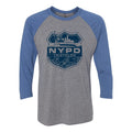 NYPD Triathlon Web Distress Logo Raglan - Premium Heather/Vintage Royal